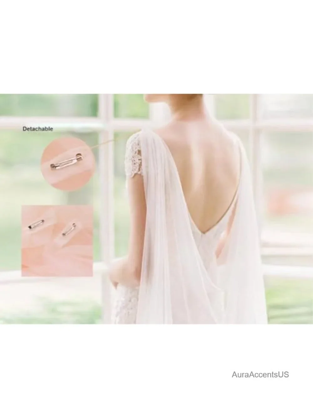 Cathedral bridal cape veil long tulle wedding shawl